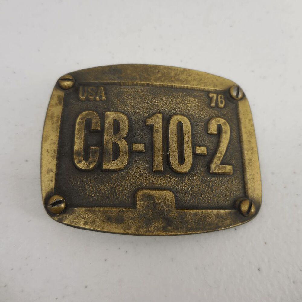 Vintage‎ CB Radio Brass Belt Buckle 10-2 Receiving Well Signal Loud and Clear
